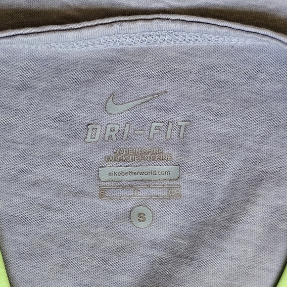 Nike dri-fit womens racerback‎ tank gray neon green size S small - Picture 2 of 7